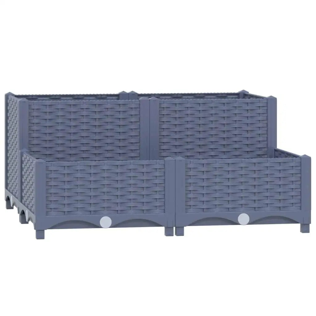 80x80x38 cm Raised Garden Bed - Durable Polypropylene Planter for Outdoor Gardening