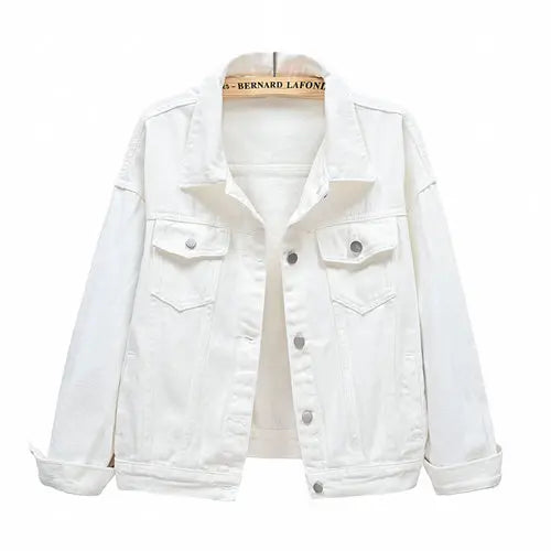 Women's Denim Jacket Single-breasted Lapel Coat Fashion Casual Tops