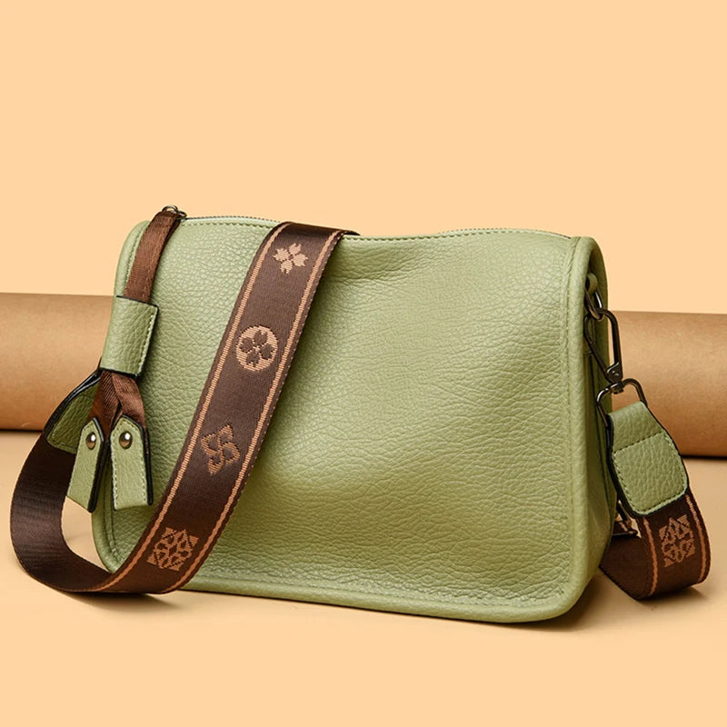 High Quality Genuine Leather Luxury Soft Cowhide Ladies Shoulder Crossbody Bags