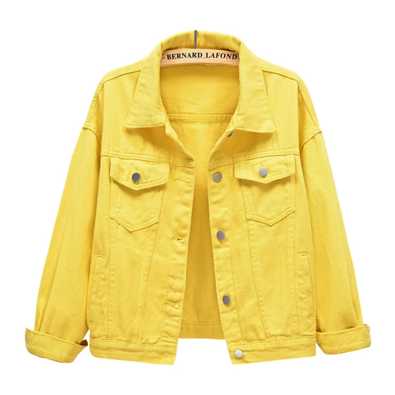 Women's Denim Jacket Single-breasted Lapel Coat Fashion Casual Tops