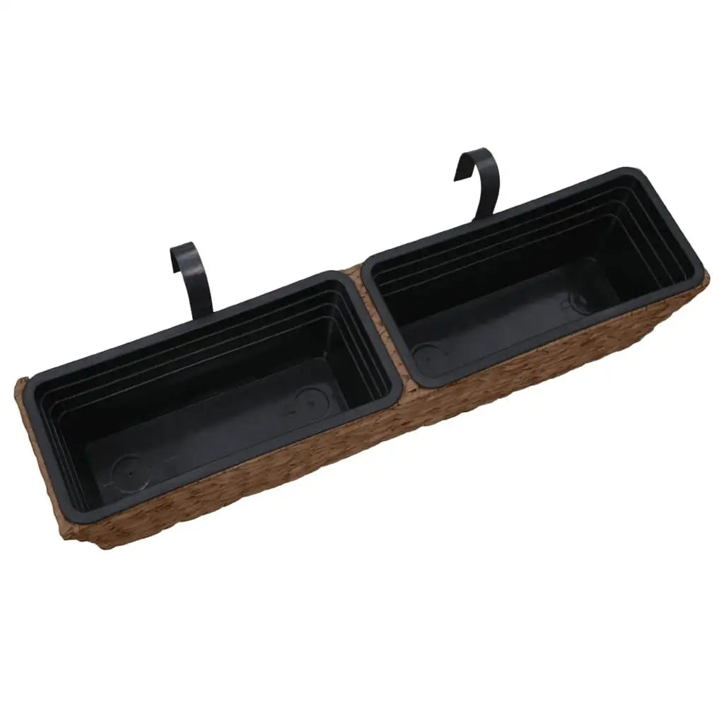 2pcs Brown Water Hyacinth Garden Planters - Eco-Friendly Decorative Pots for Home & Outdoors