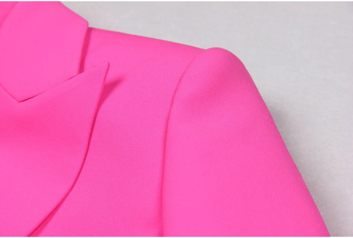 Lady High Quality Spring Summer Stylish Office Suit Double-breasted Blazer Straight Shorts Slip Camis Women Fashion 3Pcs