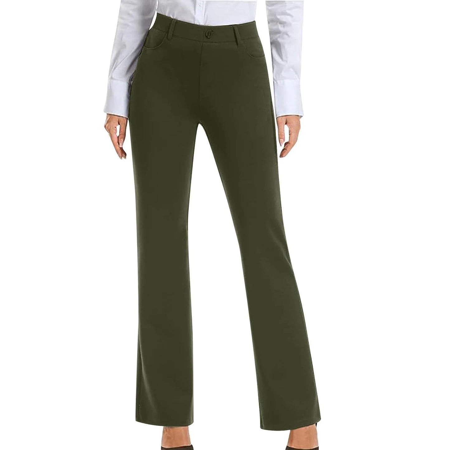 Women's Black Stretch Soft Cross Waist Flared Pants Yoga Casual Wide Leg Pants Sports Fitness Pants Women's Clothing