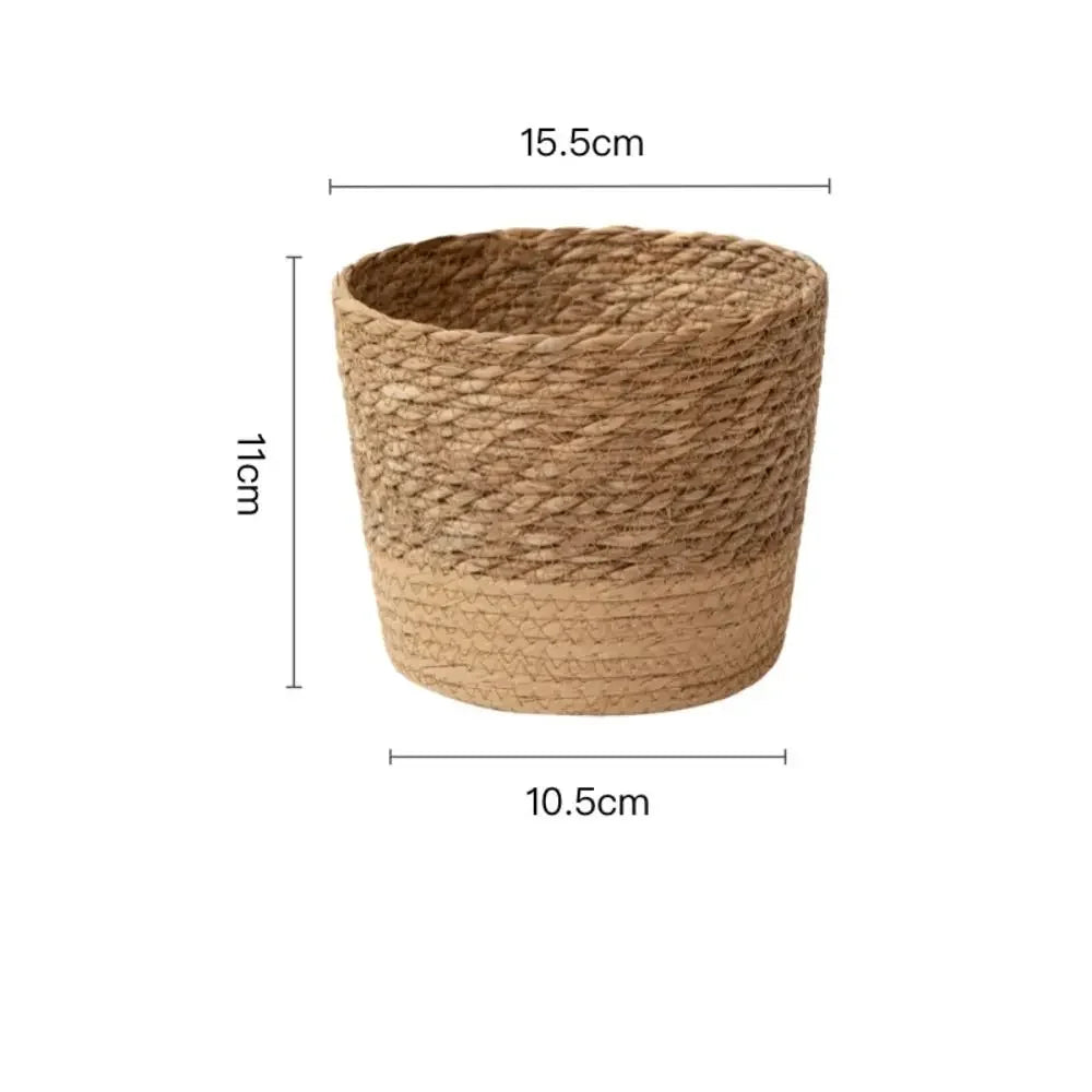 Straw Weaving Flower Plant Pot Wicker Basket Rattan Flowerpot Storage Basket Garden Flowerpot Handmade Woven Planter Basket Pots
