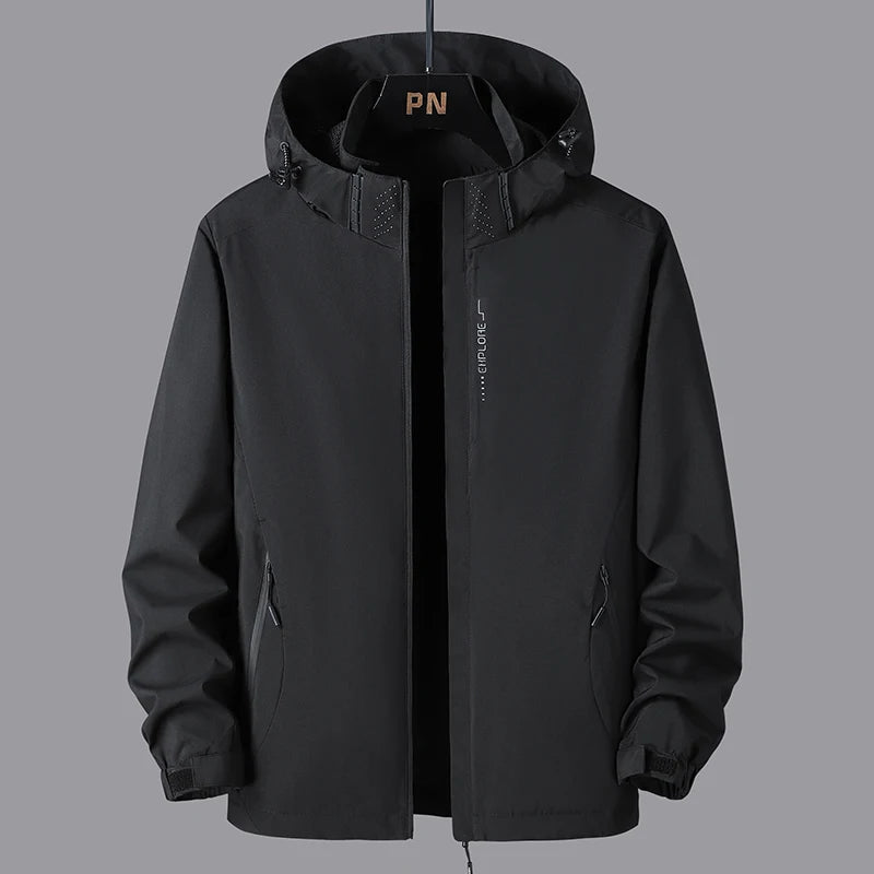 Autumn Clothing Jacket Men Plus Size Coats Male Water Proof Hooded Oversize Windbreak Outwear Camping Sweatshirts Hiking Jackets