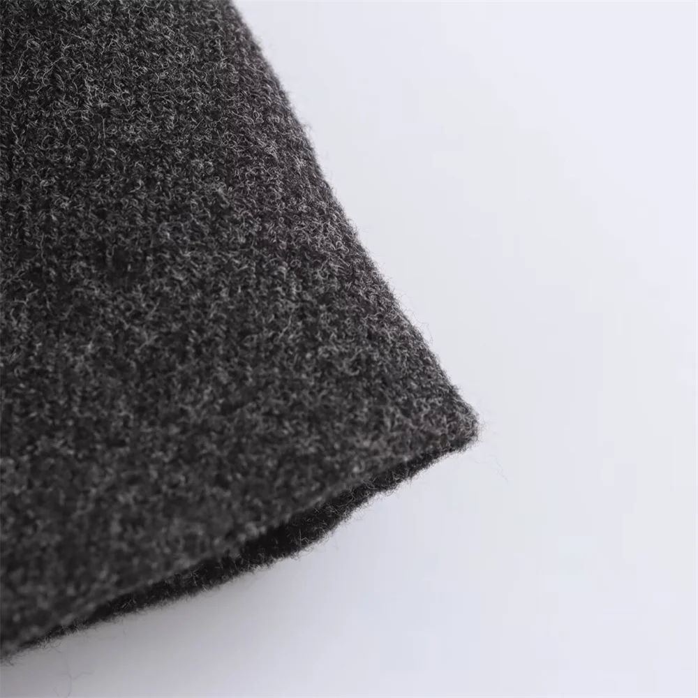 TRAF Autumn New Product Women's Casual Fashion Style Double breasted Wool Collar Long sleeved Jacket Coat