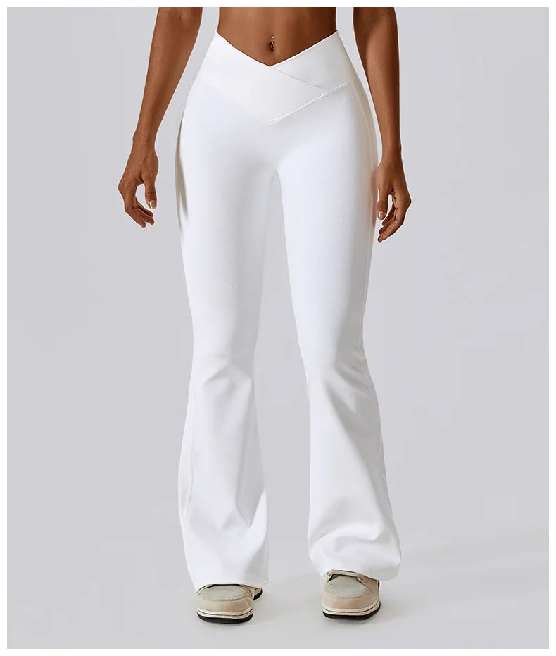 Flare Leggings Yoga Pants Women High Waist Wide Leg Pants Women Gym Workout Fitness Sports Flared Pant Latin Dance Trousers