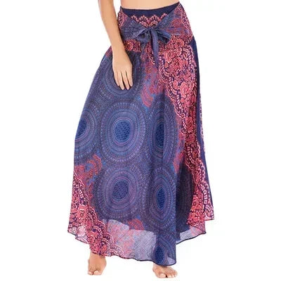 Casual Folk-Custom Printed Skirts Women Fashion Bohemian Long Skirt Streetwear Beachwear Woman Clothing Faldas Mujer Jupe Femme