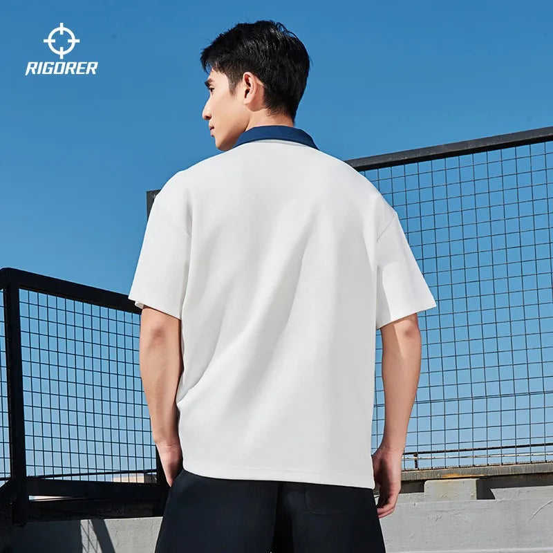RIGORER Sports Polo Shirt Short Sleeve Men Casual Pullover T-shirt Summer New Style Lapel Top Z124212002
