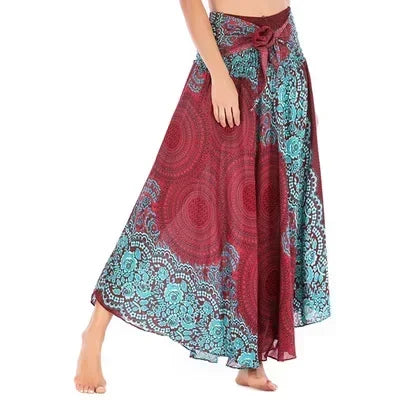 Casual Folk-Custom Printed Skirts Women Fashion Bohemian Long Skirt Streetwear Beachwear Woman Clothing Faldas Mujer Jupe Femme