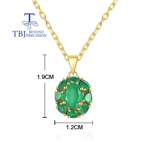 3.6ct Natural green agate gemstone penant necklace 925 sterling silver fine jewelry for women nice Birthday party banquet gift