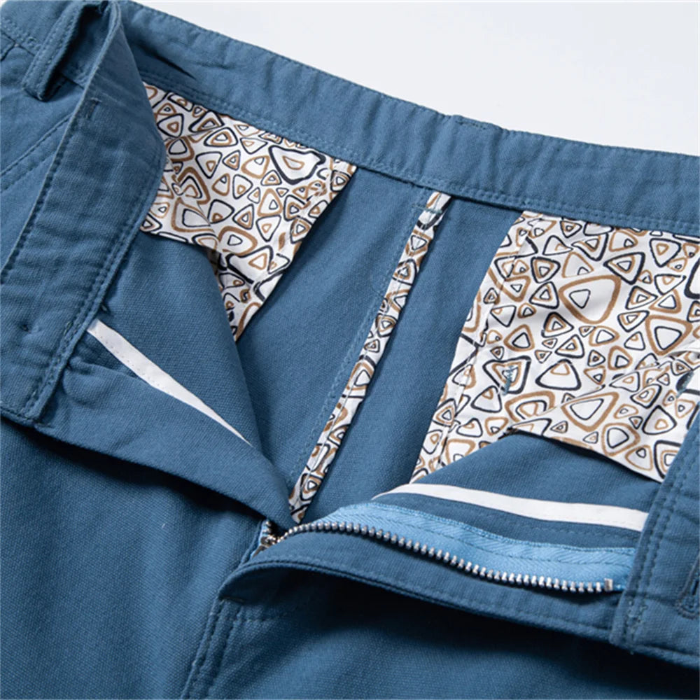 AIOPESON 2025 Men's 5-Inch Casual Shorts 100% Cotton Solid Elastic Waist Summer Comfy Beach Business Social Multi Colors