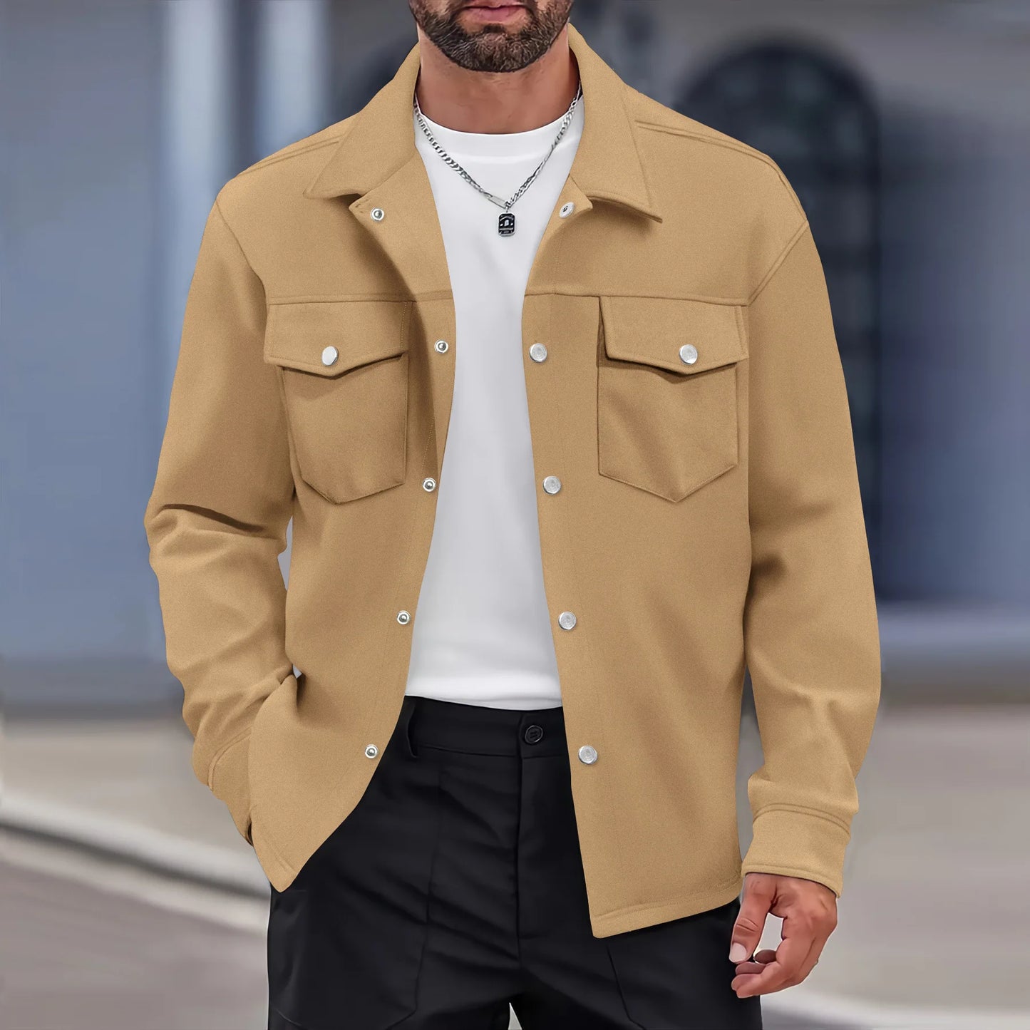 Spring Autumn Business Fashion Harajuku Coats Men Solid Male Clothes Loose Casual Tops All Match Jacket Long Sleeve Outerwear
