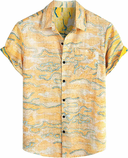 Summer Men's Hawaiian Shirt Casual Floral shirt Short sleeve single breasted beach tropical fashion oversized shirt