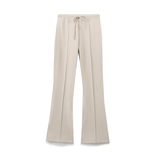 Autumn new women's fashionable casual zipper decoration hooded long sleeved sweatshirt jacket trumpet pants set