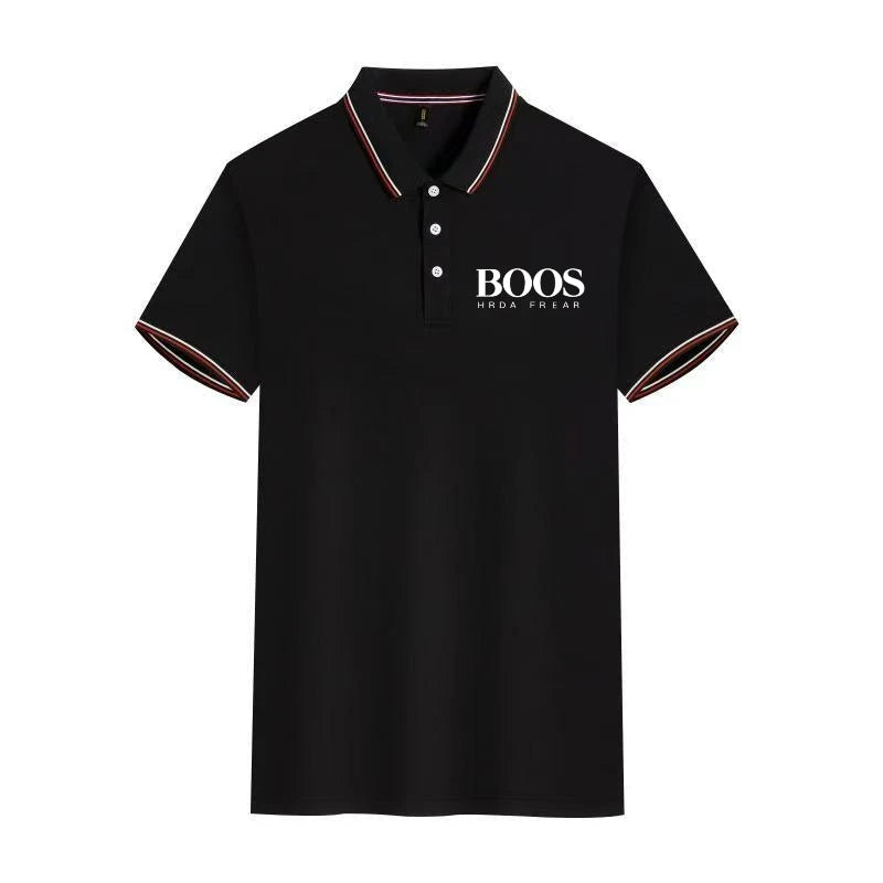 Solid Color Polo Shirt Men's Business Polo Collar Half Sleeved Top 2024 Summer Casual Short Sleeved T-shirt for Men An