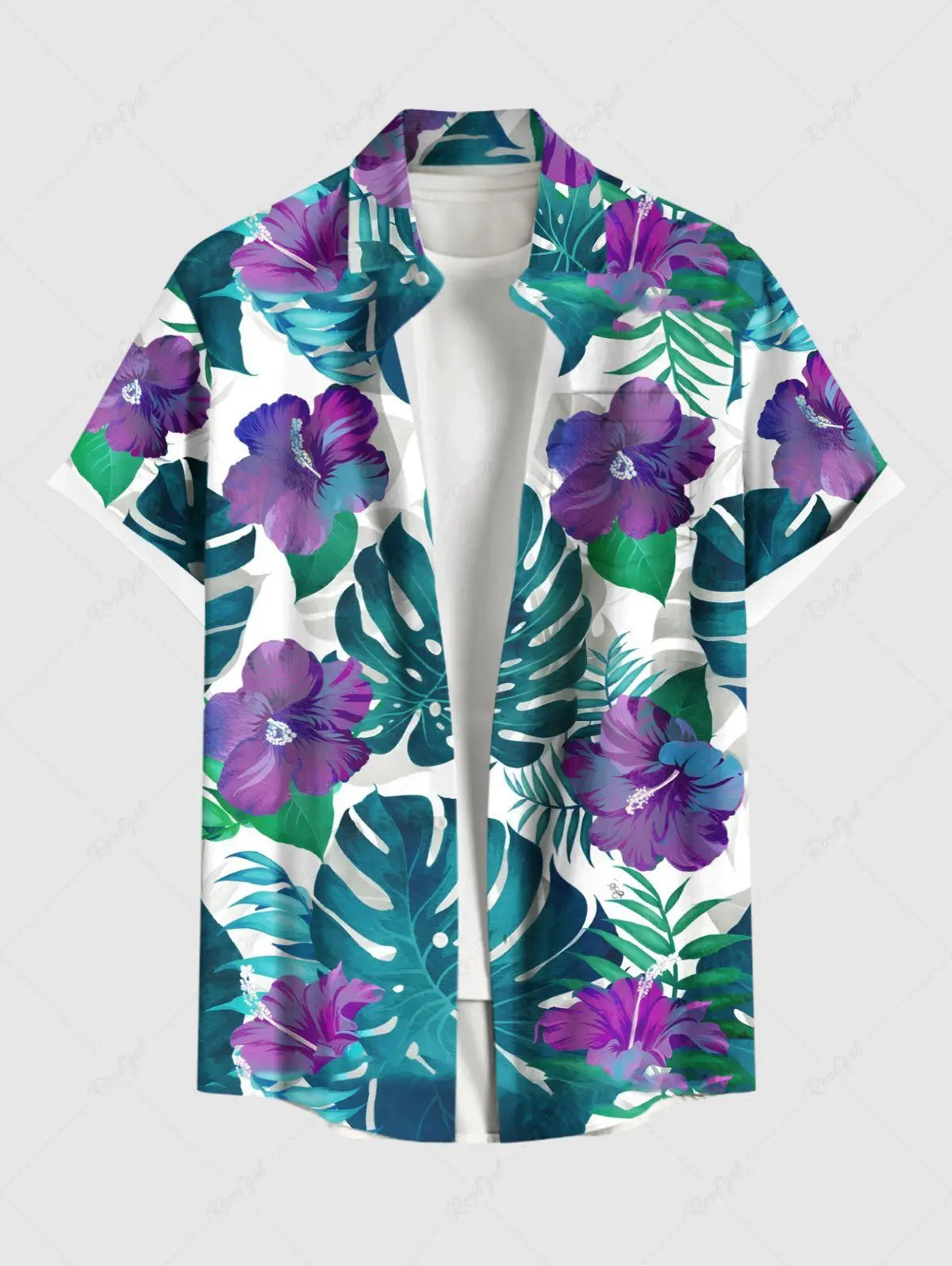 Summer Men's Hawaiian Shirts 3D Printed Short Sleeved Button Down Lapel Shirt