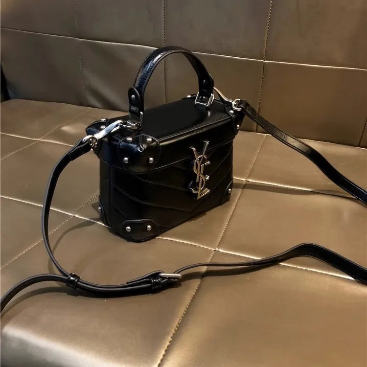 Exquisite women's high-end texture niche box bag, women's fashionable temperament handbag, single shoulder crossbody bag