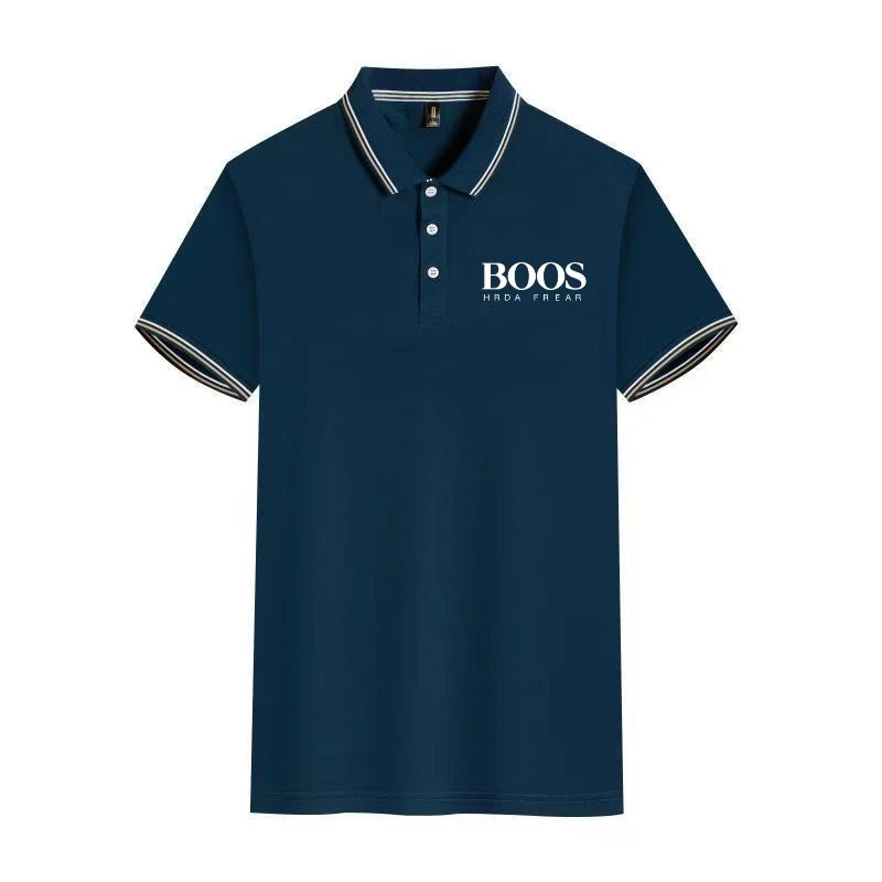 Solid Color Polo Shirt Men's Business Polo Collar Half Sleeved Top 2024 Summer Casual Short Sleeved T-shirt for Men An
