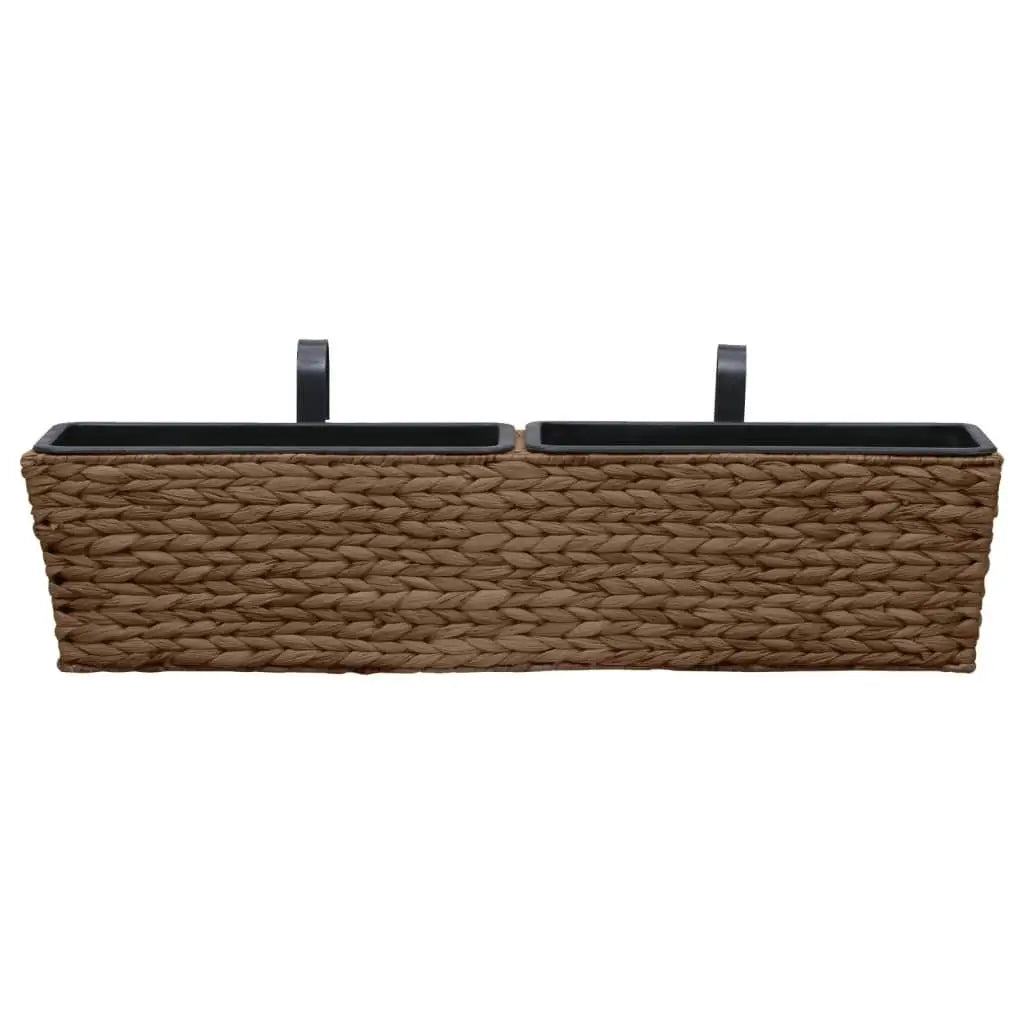 2pcs Brown Water Hyacinth Garden Planters - Eco-Friendly Decorative Pots for Home & Outdoors