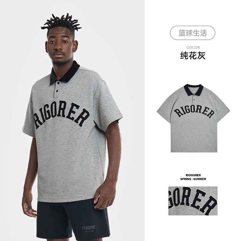 RIGORER Sports Polo Shirt Short Sleeve Men Casual Pullover T-shirt Summer New Style Lapel Top Z124212002