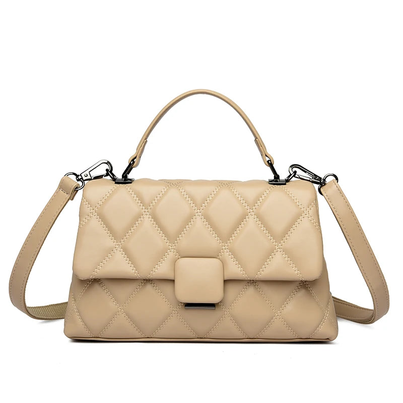 Retro Trendy High Quality Soft Leather Famous Designer Women's Square Bag