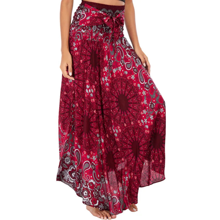 Casual Folk-Custom Printed Skirts Women Fashion Bohemian Long Skirt Streetwear Beachwear Woman Clothing Faldas Mujer Jupe Femme