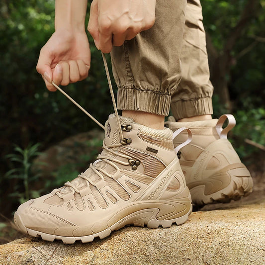 Men Boots 2024 New Boots Outdoor Waterproof Casual Sneakers Working Men Ankle Boots Hiking Safety Shoes Mens Athletic
