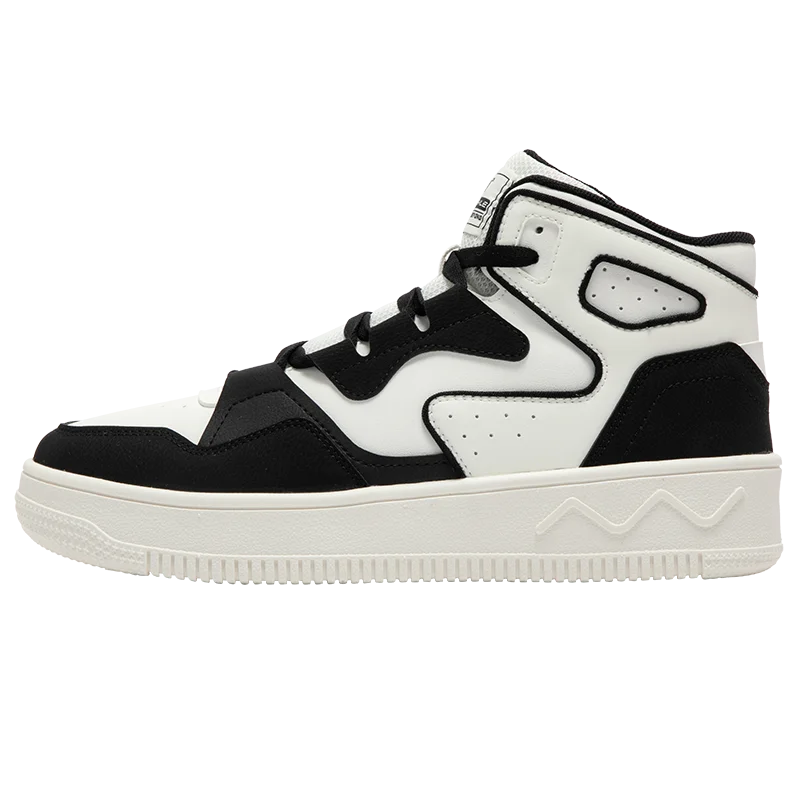 361 Degrees Men's Skateboard Shoes Leather High-top Water-repellent Elastic Thick-soled Simple Versatile Male Sneakers 672436628