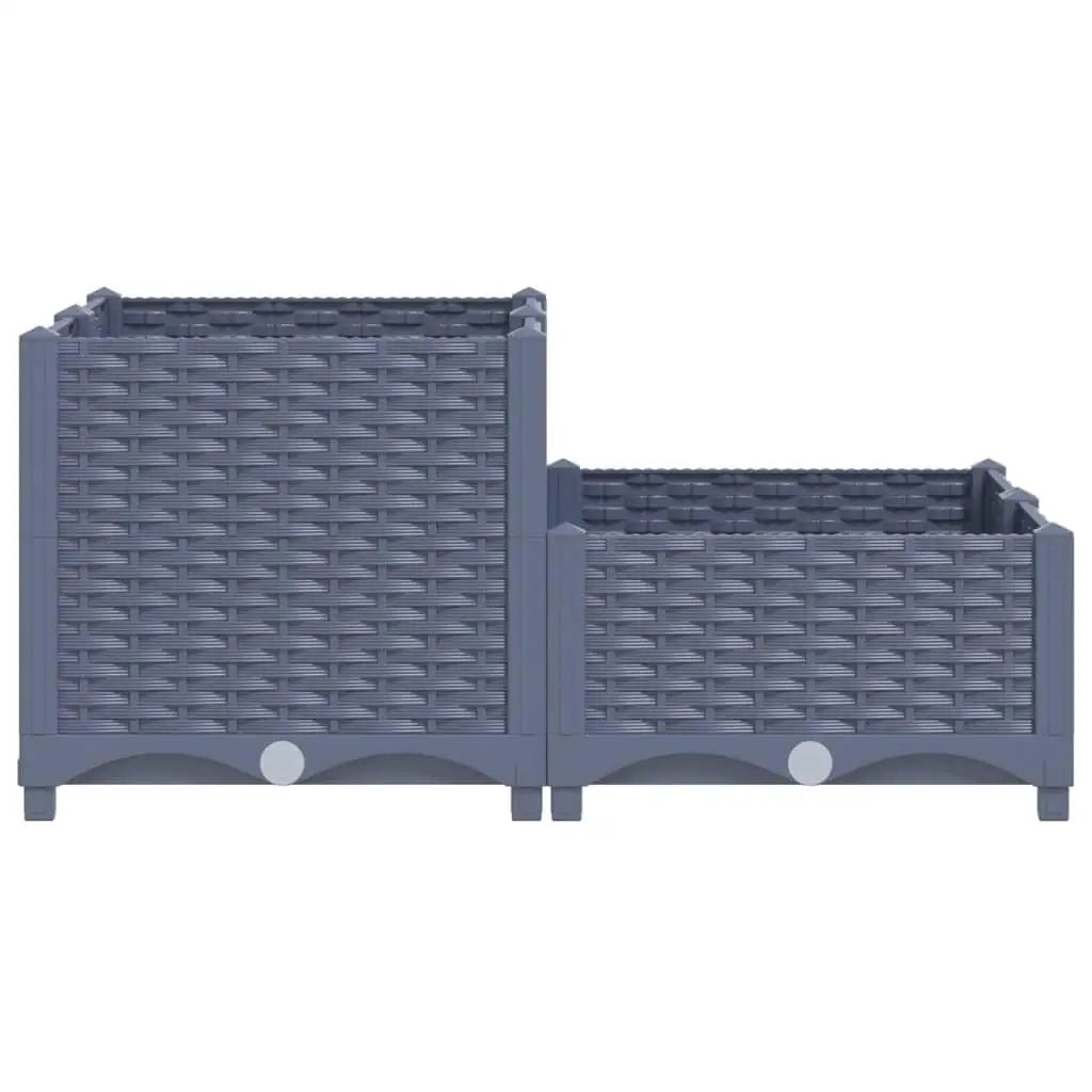 80x80x38 cm Raised Garden Bed - Durable Polypropylene Planter for Outdoor Gardening