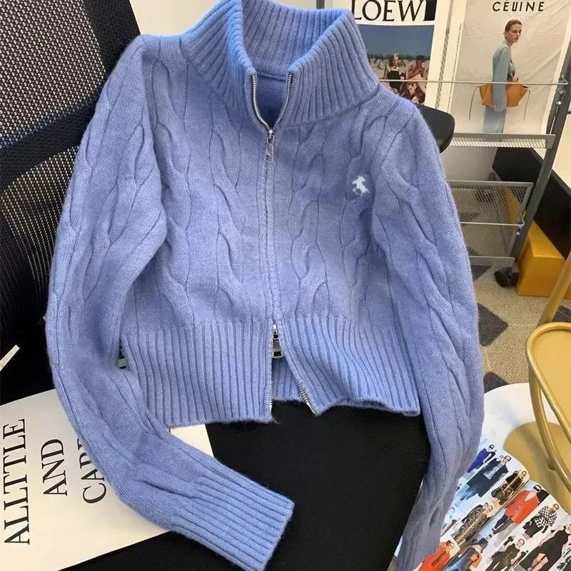 2025 New Fashion Autumn Winter Sweater Women Jacket Long Sleeves Loose Knitted Cardigan Coat Female Warm Outerwear Ladies Tops