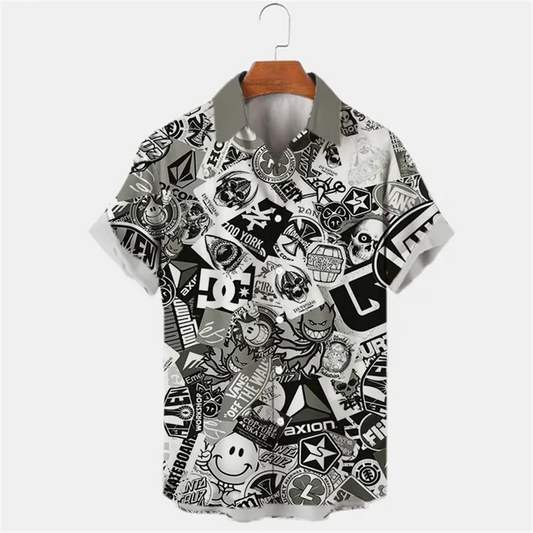 Men's short sleeve Urban Fashion 3D digital Printing Summer shirt