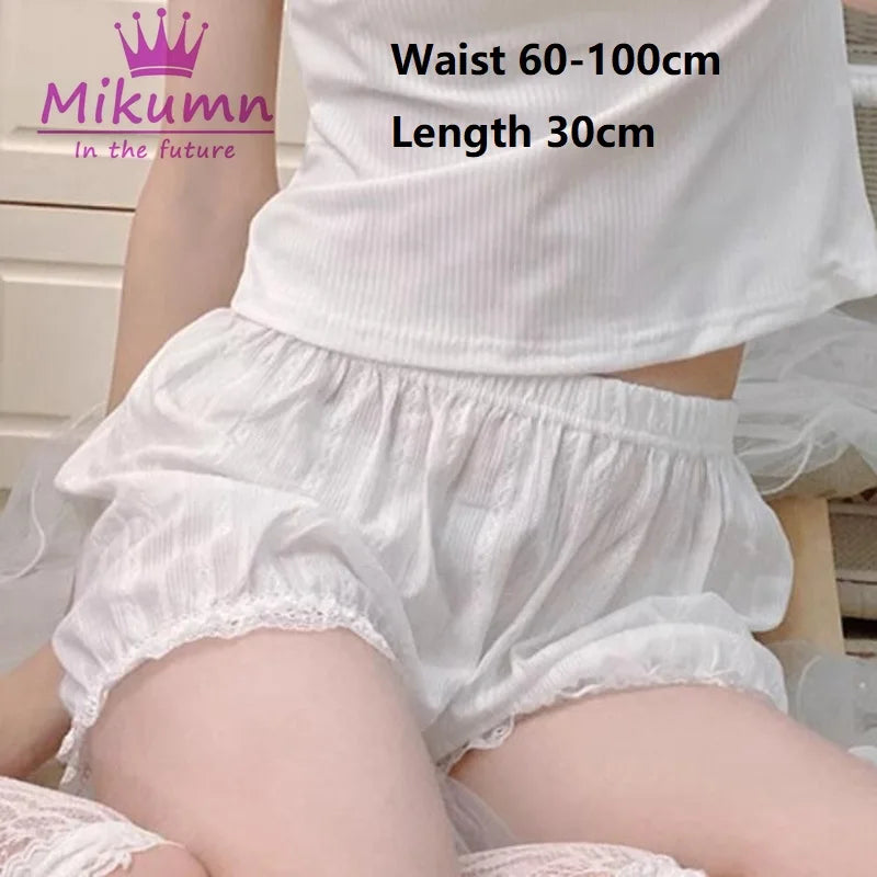 Mikumn Harajuku Japanese Lolita Kawaii Jk Bloomers Women Sweet Lace Ruffles Cotton Pumpkin Pants Y2k Girls Cute Shorts Skirts