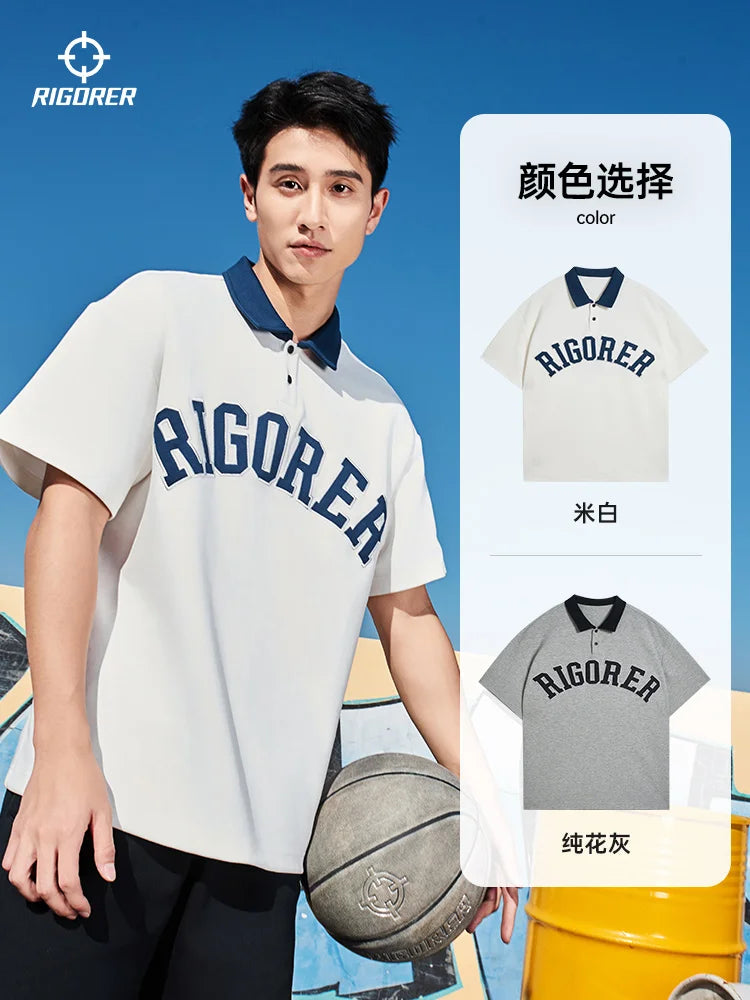 RIGORER Sports Polo Shirt Short Sleeve Men Casual Pullover T-shirt Summer New Style Lapel Top Z124212002