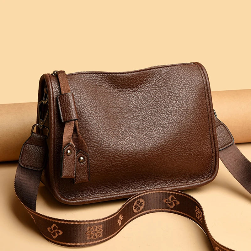High Quality Genuine Leather Luxury Soft Cowhide Ladies Shoulder Crossbody Bags