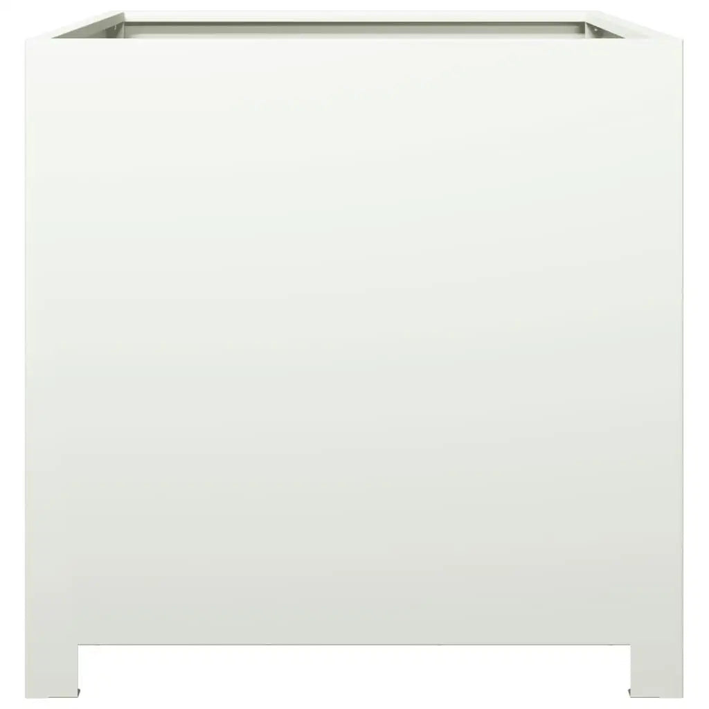 50x50x50 cm White Steel Garden Planter - Durable Outdoor Plant Pot for Flowers & Vegetables