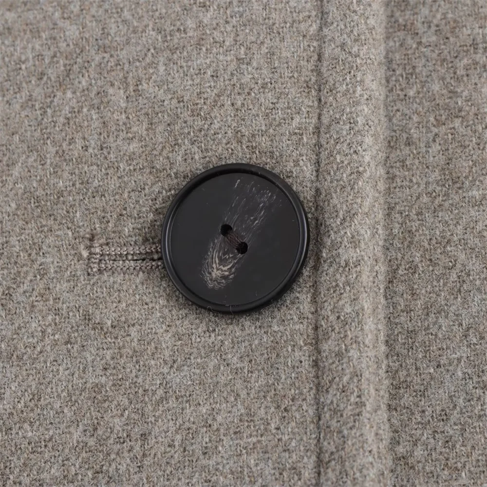 TRAF Autumn New Product Women's Casual Fashion Style Double breasted Wool Collar Long sleeved Jacket Coat