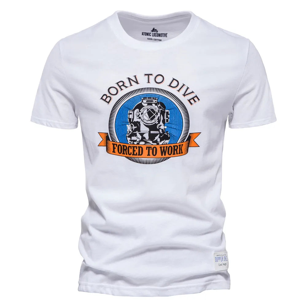 AIOPESON Cotton T Shirt for Men Brand Quality Print Men's T-shirts Casual Slim Fit O-neck Short Sleeve Summer Men Tops Tee Shirt