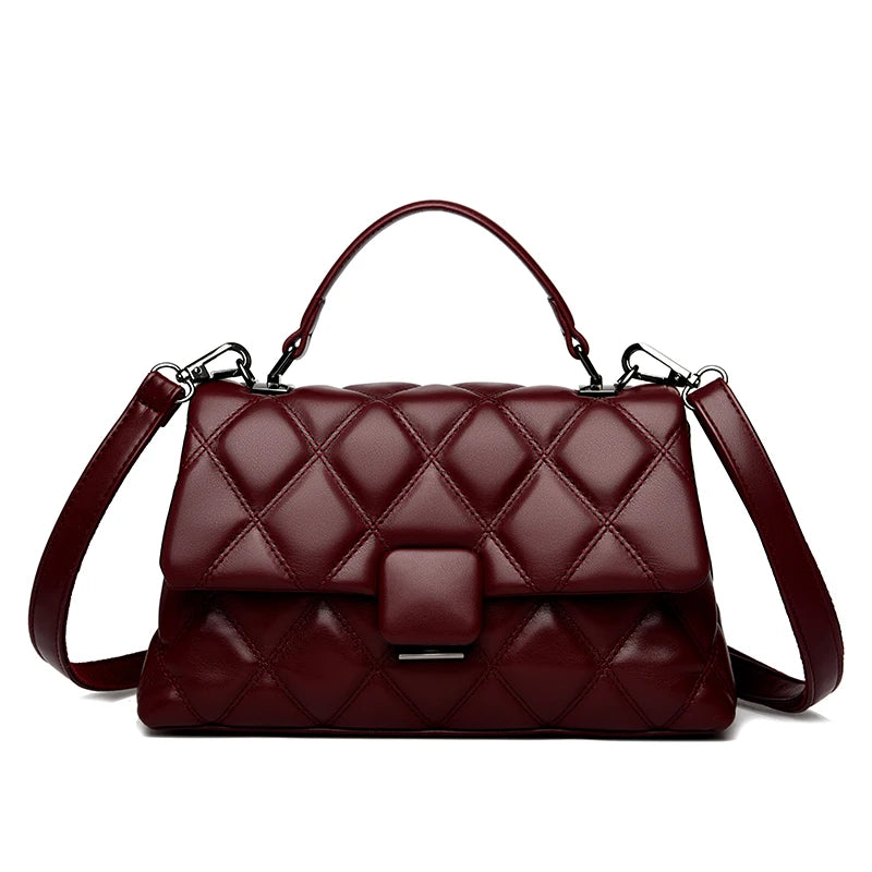Retro Trendy High Quality Soft Leather Famous Designer Women's Square Bag