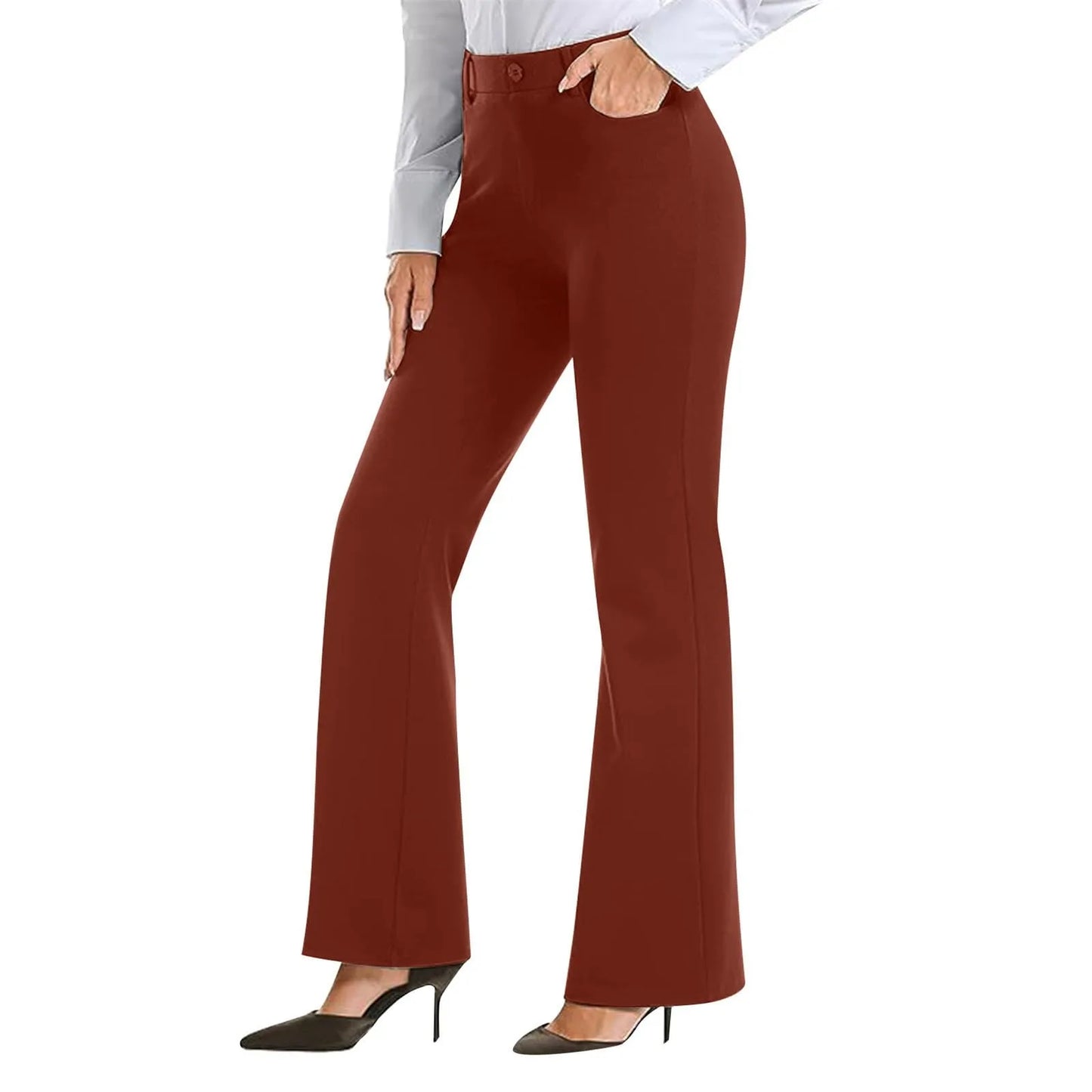 Women's Black Stretch Soft Cross Waist Flared Pants Yoga Casual Wide Leg Pants Sports Fitness Pants Women's Clothing