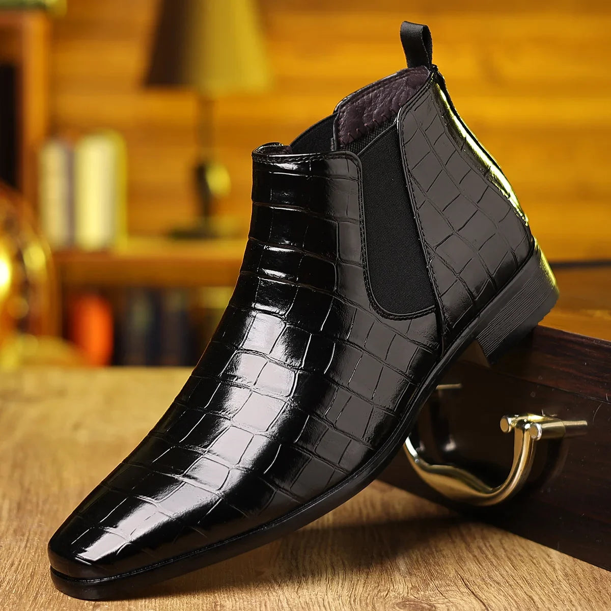 Men's Chelsea Boots New Leather Shoes Plus Size Boots for Men 46 47 48 High Top Shoes Men's Leather Boots Casual Business Shoes