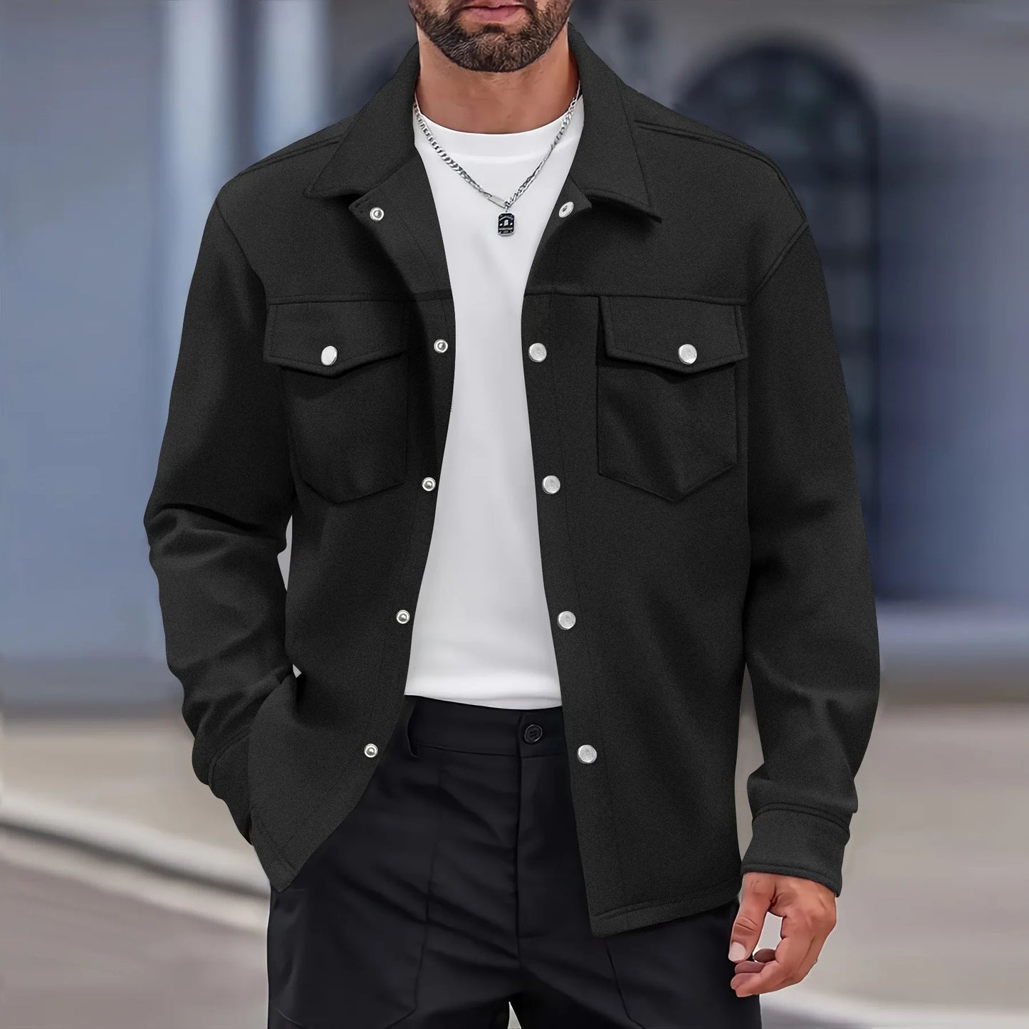 Spring Autumn Business Fashion Harajuku Coats Men Solid Male Clothes Loose Casual Tops All Match Jacket Long Sleeve Outerwear