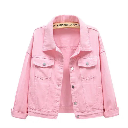 Women's Denim Jacket Single-breasted Lapel Coat Fashion Casual Tops
