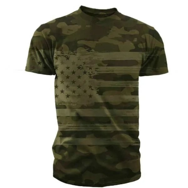 Summer Men's Classic Retro 3D Printed T-shirt Comfortable European and American Tough Guy Wind Speed Dry O-neck Loose Top Shirt