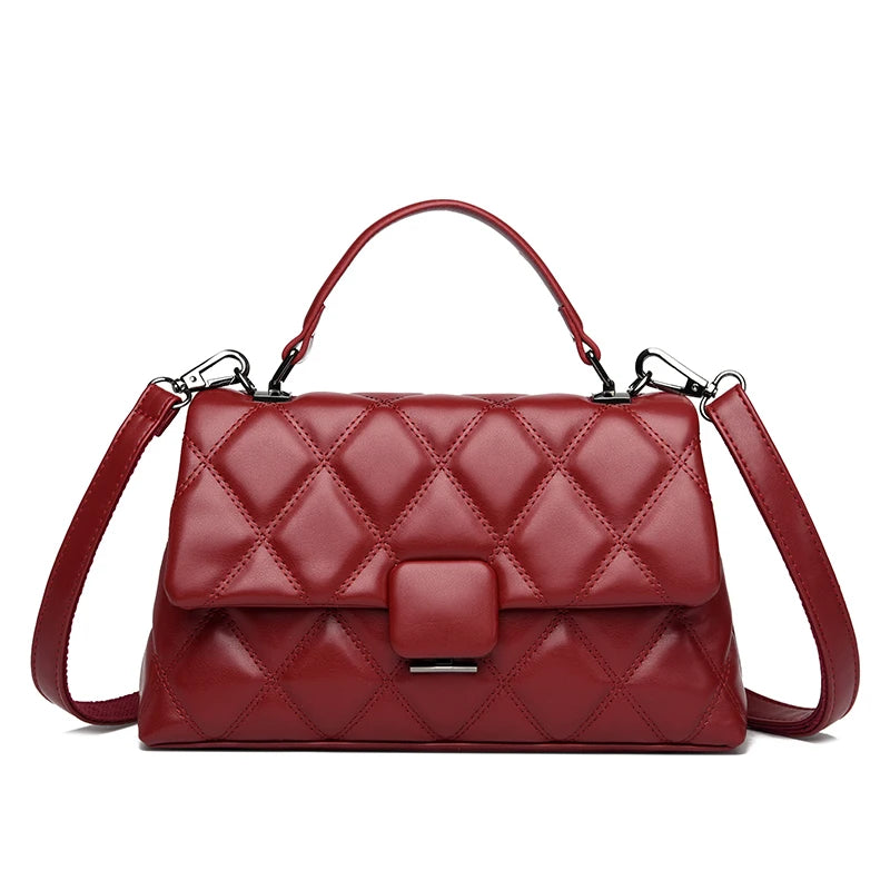 Retro Trendy High Quality Soft Leather Famous Designer Women's Square Bag