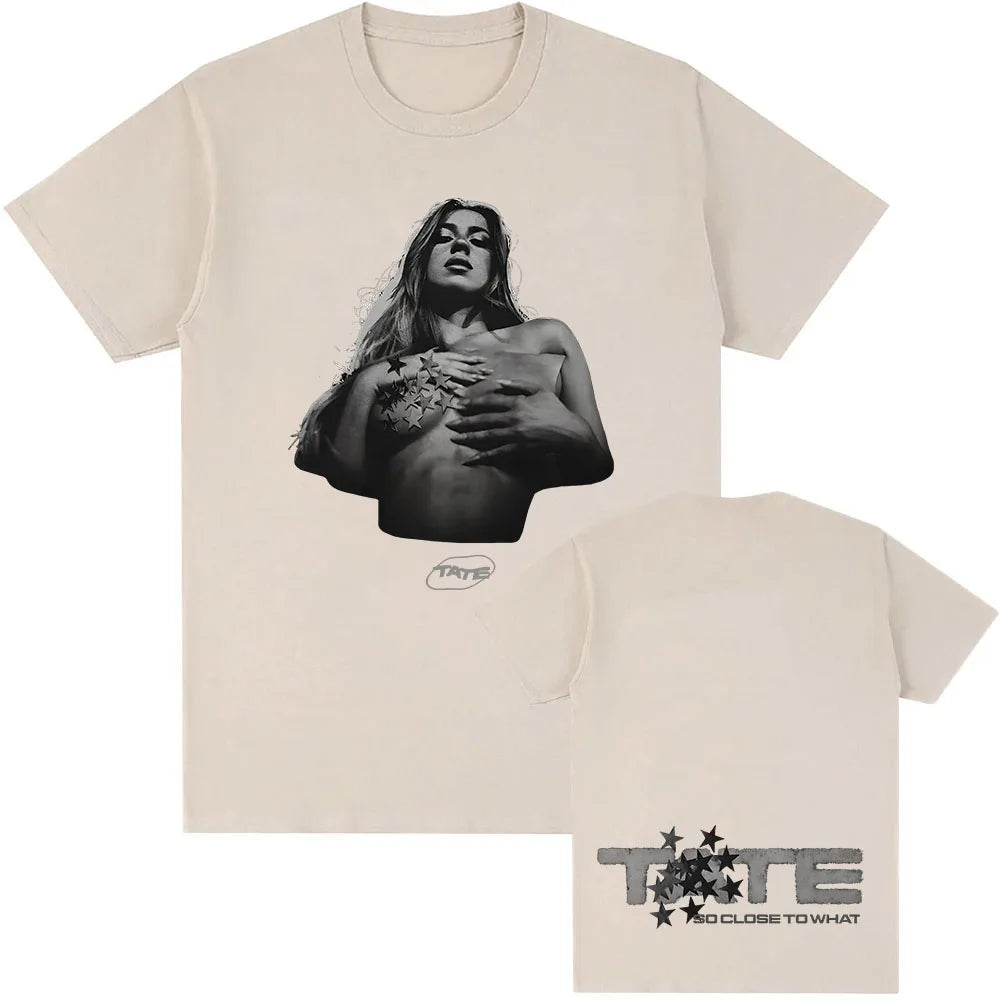 T Shirt Tate McRae So Close To What Tshirts 2025 New Album Singer Printing T-shirt Cotton Tees Summer Round Neck Mens Clothing