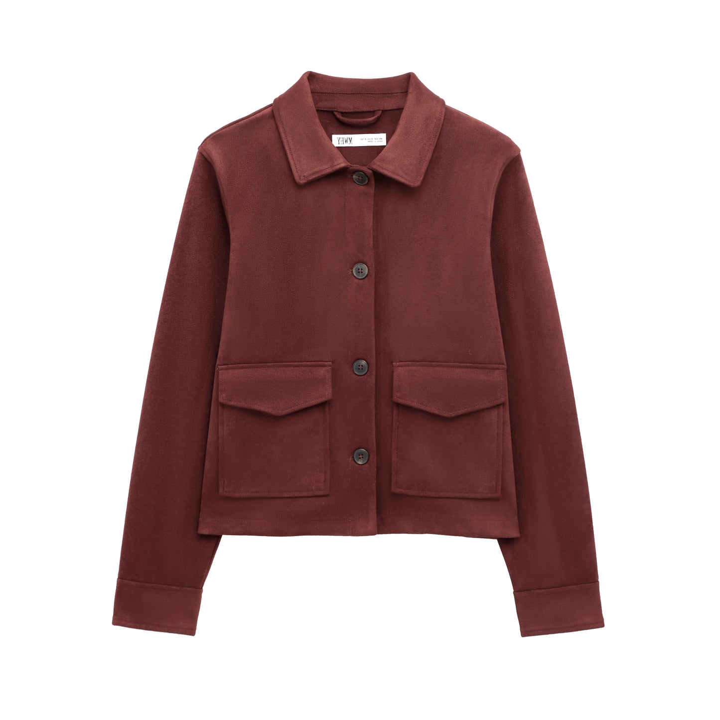 TRAF Women's Suede Texture Jacket 2025 Fashion Long Sleeve Cropped Coats Women Casual New In Outerwear