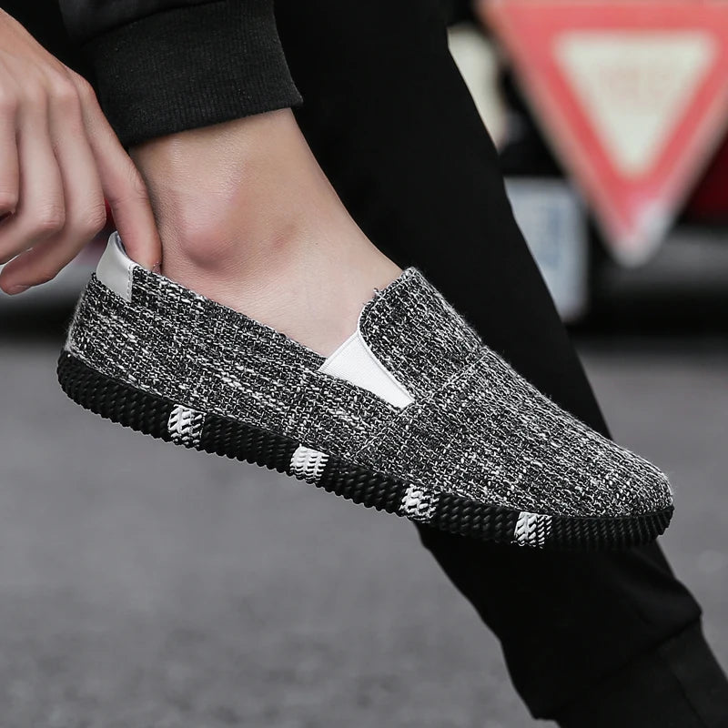 Men's Board Shoes Summer New Luxury Canvas Breathable Soft Sole Hiking Casual Fashion Trend Linen Lazy Fashion Brand Shoes