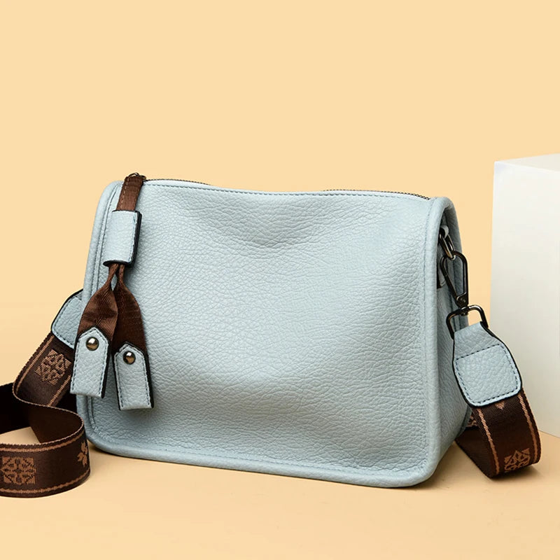 High Quality Genuine Leather Luxury Soft Cowhide Ladies Shoulder Crossbody Bags