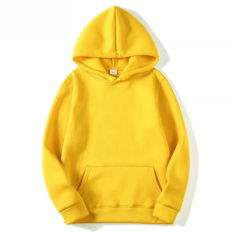 Dark Grey Hoodie Men Sweatshirt Autumn Winter Clothes Pure Color Y2k Pullover Top Boy Version Trend Loose Fleece Coat Oversized